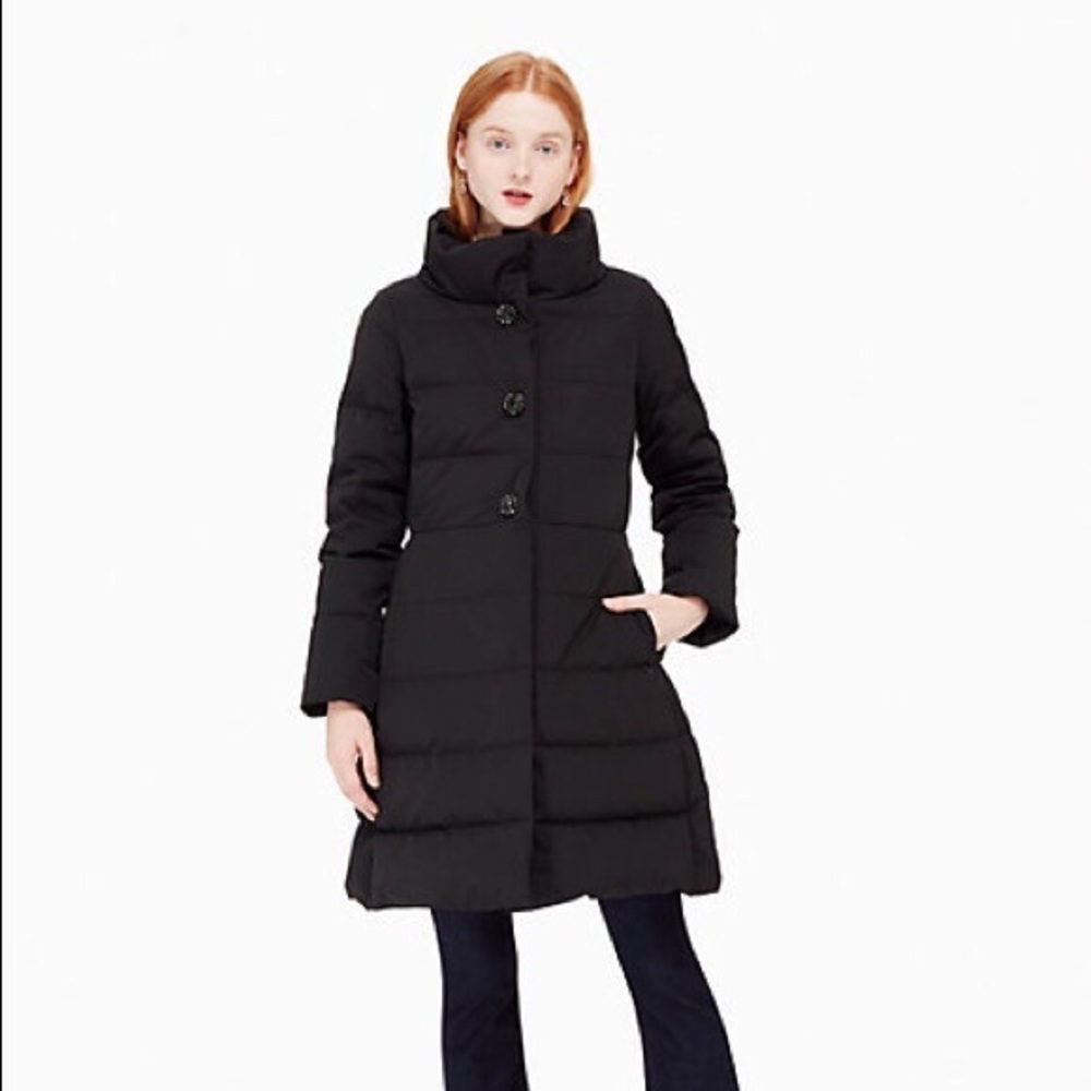 NWT Kate Spade Jewel Button Puffer Coat